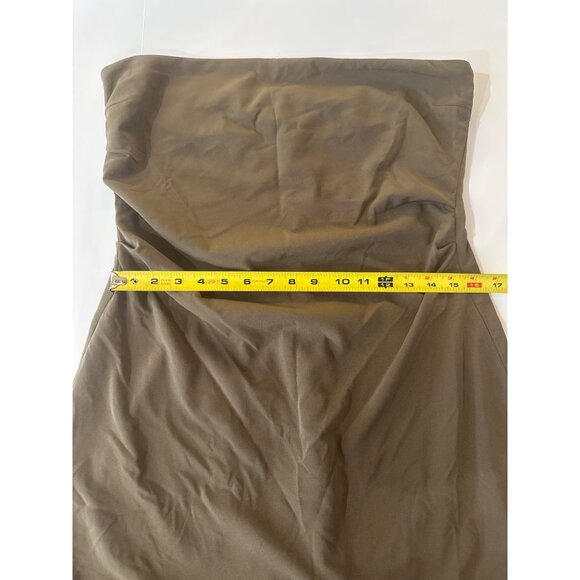 Zara Khaki Strapless Dress XXL Soft Fabric Elegant & Comfortable - Picture 8 of 11